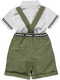 Conjunto de menino verde com calção e camisa