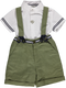 Conjunto de menino verde com calção e camisa