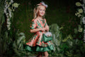 Salmon green and pink party dress