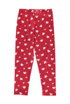 Red leggings with white hearts