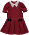 Vestido Pied de Poule vermelho com lacinhos