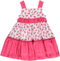 Pink strapless dress with strawberry pattern