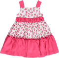 Pink strapless dress with strawberry pattern