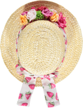 Chapéu de palha com flores coloridas