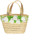 Straw basket with flowers and lemons