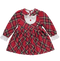 Red tartan plaid dress with lace
