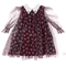 Burgundy tulle dress with hearts
