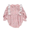 Body de bebé em estampado floral rosa com peito branco