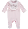 Pink cotton babygrow with embroidery