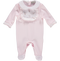 Babygrow em algodão rosa com bordado
