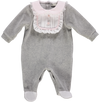 Babygrow in gray cotton with ruffles
