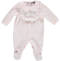 Babygrow em algodão rosa com folhos