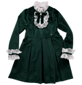 Green velvet Victorian style dress