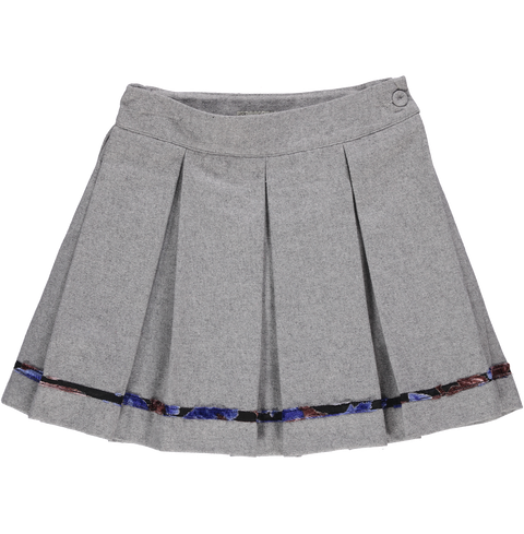 Gray farm pleated skirt