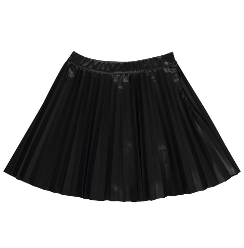 Pleated skirt in black nappa