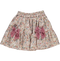Skirt in pink floral print with velvet bows