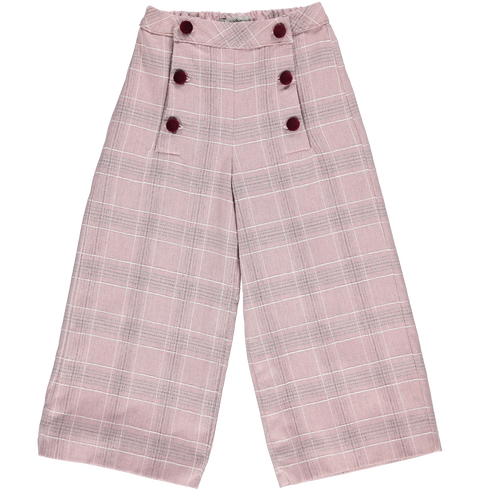 Pink pants with checkered print