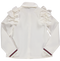 Blusa branca com laço e alfinete em pérola