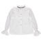 Blusa transparente com top interno e fita em veludo marinho