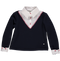 Camisola de malha marinho com gola estilo camisa