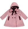Pink farm coat with removable hood