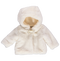 Pearl fur coat with hood