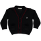 Black cardigan coat with red thread