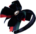 Navy blue velvet headband with bow