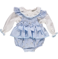Girl's set with blue floral print and bow