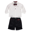 Set of shirt with papillon and navy farm shorts