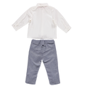 Embroidered shirt and blue pants set