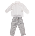 Set of embroidered shirt and gray pants