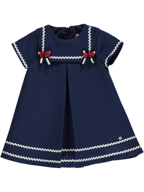 Loose navy blue dress with sailor details