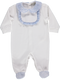 White baby girl's babygrow with blue frill