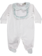 Babygrow for girl white with green frill
