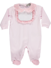 Babygrow for baby girl pink with pink frill