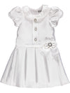 White Party Dress With Embroidered Collar