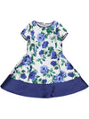 Blue dress with floral pattern