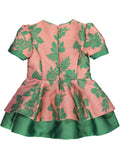 Salmon green and pink party dress