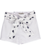 White shorts with white belt with navy blue hearts