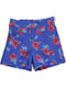 Blue shorts with floral pattern