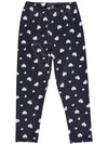 Navy blue leggings with white hearts
