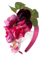 Bandolete com flores em tons rosa e lilás