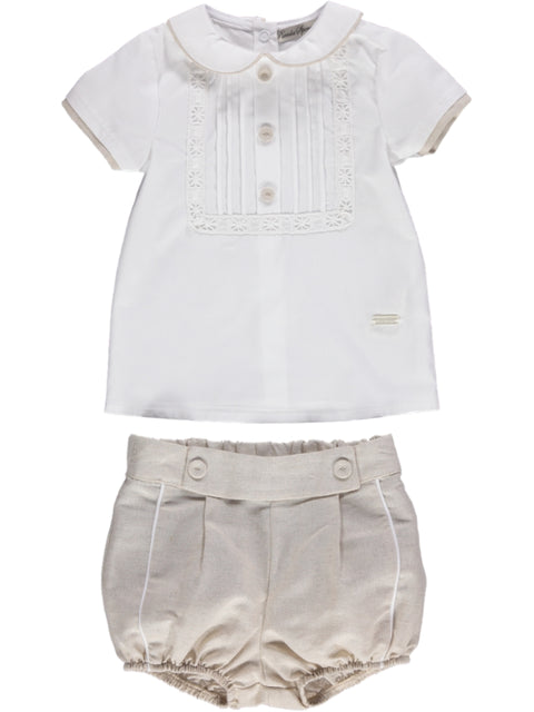 Conjunto de menino beige