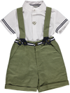Green boy's set with shorts and shirt