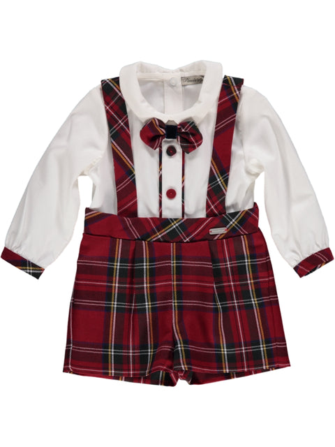 Body tartan vermelho com papillon