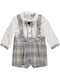 Body tartan azul e beige com papillon