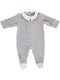 Babygrow cinza com golas brancas