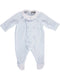 Babygrow azul com golas brancas