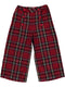Calças xadrez vermelho com botões